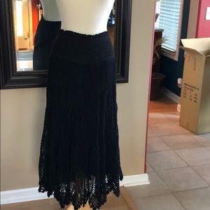 Boutique black lace skirt